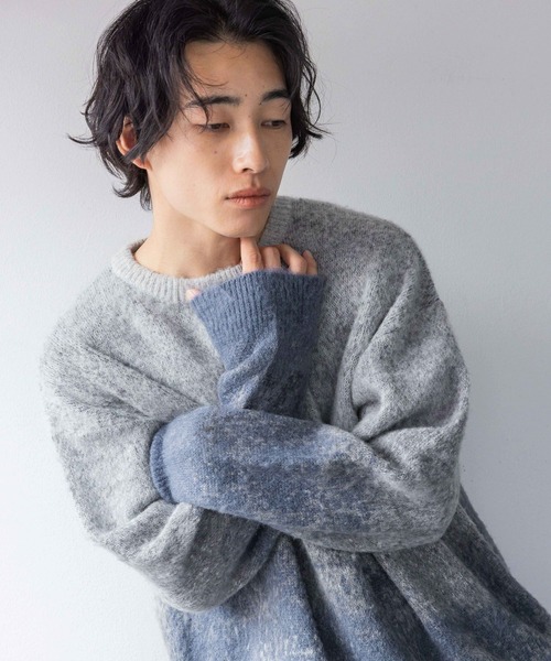 LOWRYS FARM（ローリーズファーム）の「アブストラクトジャガードニット 132883（ニット/セーター・メンズ・グリーン/グレー/ブルー・FREE）」の9枚目の写真