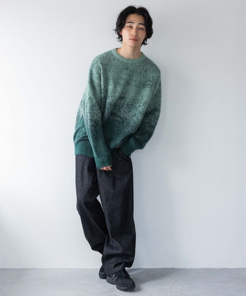 LOWRYS FARM（ローリーズファーム）の「アブストラクトジャガードニット 132883（ニット/セーター・メンズ・グリーン/グレー/ブルー・FREE）」の11枚目の写真