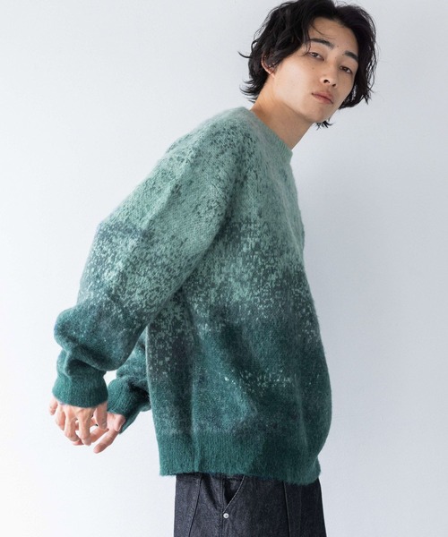 LOWRYS FARM（ローリーズファーム）の「アブストラクトジャガードニット 132883（ニット/セーター・メンズ・グリーン/グレー/ブルー・FREE）」の15枚目の写真