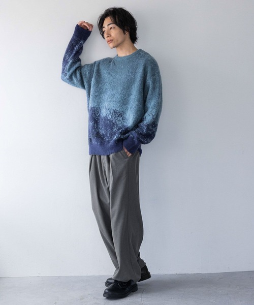 LOWRYS FARM（ローリーズファーム）の「アブストラクトジャガードニット 132883（ニット/セーター・メンズ・グリーン/グレー/ブルー・FREE）」の16枚目の写真