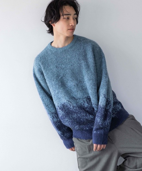 LOWRYS FARM（ローリーズファーム）の「アブストラクトジャガードニット 132883（ニット/セーター・メンズ・グリーン/グレー/ブルー・FREE）」の18枚目の写真