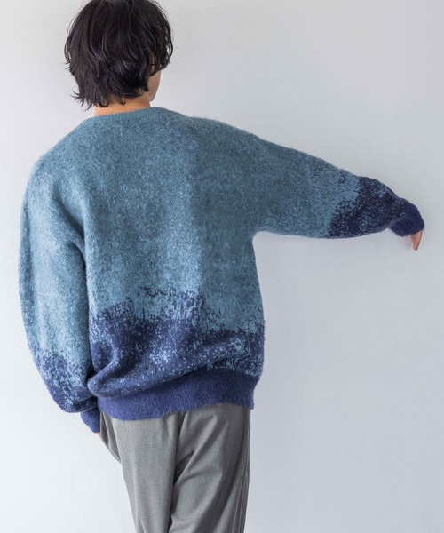 LOWRYS FARM（ローリーズファーム）の「アブストラクトジャガードニット 132883（ニット/セーター・メンズ・グリーン/グレー/ブルー・FREE）」の19枚目の写真