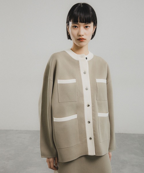 極美品♡ルネ♡ボレロジャケット O0u（オーゼロユー）の「【figurey knit】4ポケットカーディガン