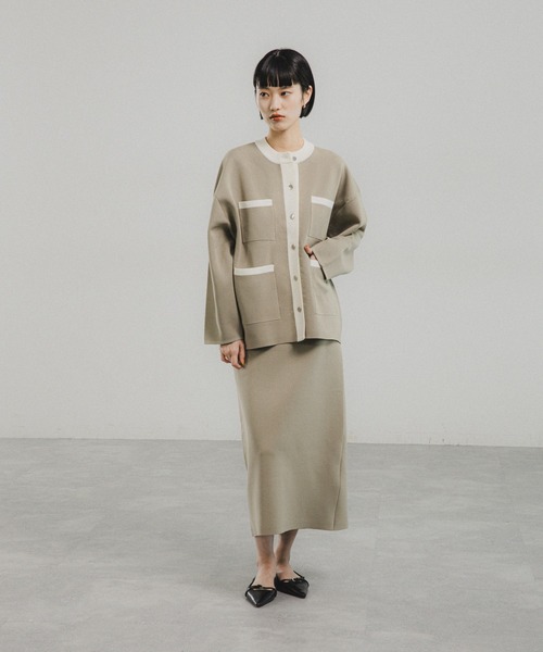 O0u（オーゼロユー）の「【figurey knit】4ポケットカーディガン 139804（カーディガン/ボレロ・レディース・ベージュ/ブラック/ネイビー・FREE）」の21枚目の写真