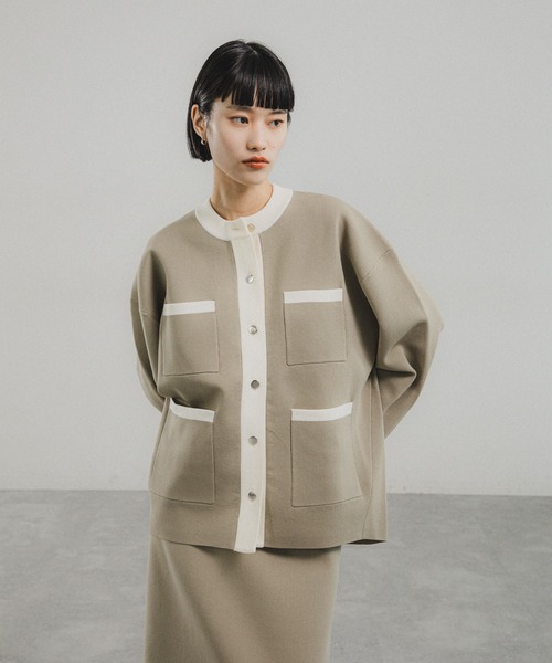 O0u（オーゼロユー）の「【figurey knit】4ポケットカーディガン