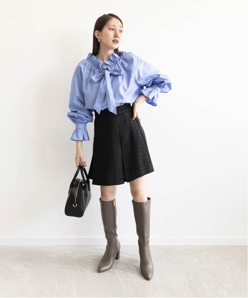RANDA(ランダ)の「微ラメツイードミニスカショーパン(その他パンツ・レディース・アイボリー/ブラック/ブルー・0/1)」の7枚目の写真