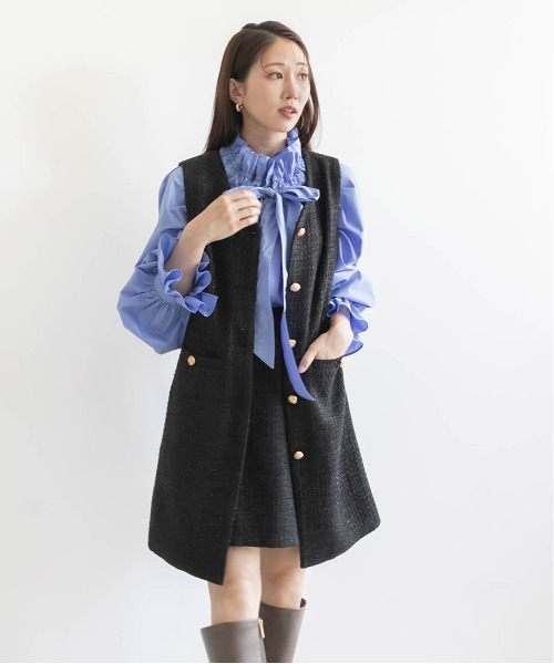 RANDA(ランダ)の「微ラメツイードミニスカショーパン(その他パンツ・レディース・アイボリー/ブラック/ブルー・0/1)」の8枚目の写真