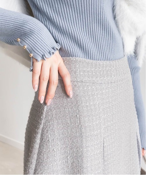 RANDA(ランダ)の「微ラメツイードミニスカショーパン(その他パンツ・レディース・アイボリー/ブラック/ブルー・0/1)」の11枚目の写真