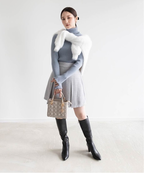 RANDA(ランダ)の「微ラメツイードミニスカショーパン(その他パンツ・レディース・アイボリー/ブラック/ブルー・0/1)」の13枚目の写真