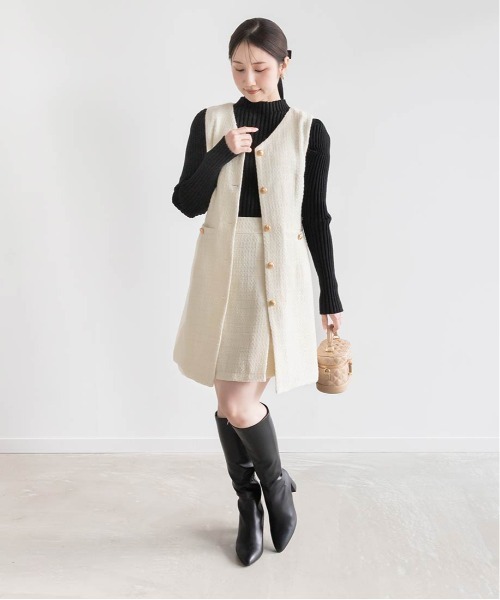 RANDA(ランダ)の「微ラメツイードミニスカショーパン(その他パンツ・レディース・アイボリー/ブラック/ブルー・0/1)」の21枚目の写真