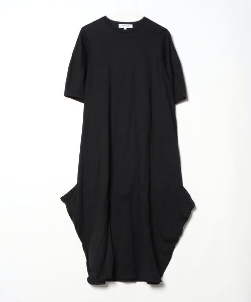 ENFOLD半袖ワンピース ENFOLD◇23SS/A-LINE DRESS/半袖ワンピース/36/コットン/BLK
