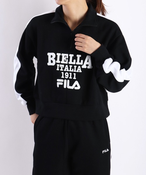 セール】FILA レディース 裏起毛 ハーフジッププルオーバー