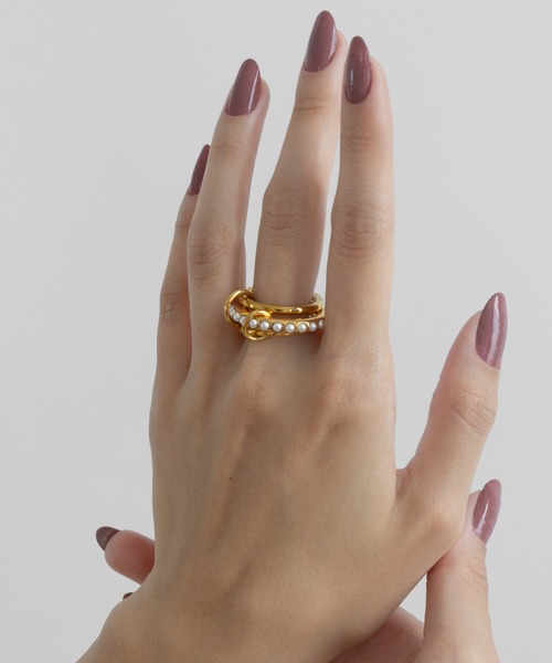 abaskdesign（アバスクデザイン）の「金属アレルギー対応 コネクテッドステンレスリング（リング・レディース・シルバー/ゴールド/マルチ/シルバー系その他/ゴールド系その他/シルバー系その他2/シルバー系その他3/A/B/クリア・11号/13号/16号/18号）」の9枚目の写真