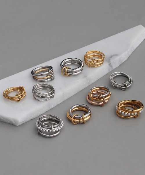 abaskdesign（アバスクデザイン）の「金属アレルギー対応 コネクテッドステンレスリング（リング・レディース・シルバー/ゴールド/マルチ/シルバー系その他/ゴールド系その他/シルバー系その他2/シルバー系その他3/A/B/クリア・11号/13号/16号/18号）」の22枚目の写真