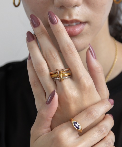 abaskdesign（アバスクデザイン）の「金属アレルギー対応 コネクテッドステンレスリング（リング・レディース・シルバー/ゴールド/マルチ/シルバー系その他/ゴールド系その他/シルバー系その他2/シルバー系その他3/A/B/クリア・11号/13号/16号/18号）」の12枚目の写真