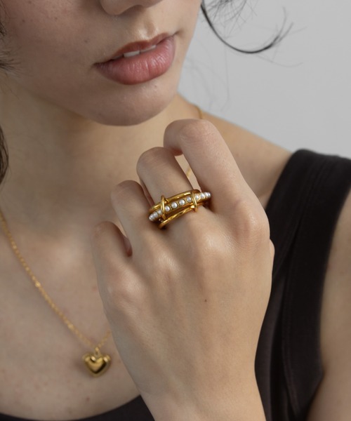 abaskdesign（アバスクデザイン）の「金属アレルギー対応 コネクテッドステンレスリング（リング・レディース・シルバー/ゴールド/マルチ/シルバー系その他/ゴールド系その他/シルバー系その他2/シルバー系その他3/A/B/クリア・11号/13号/16号/18号）」の14枚目の写真