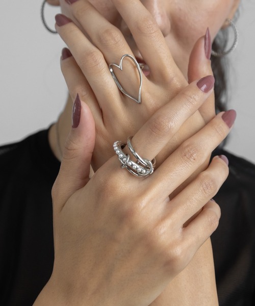 abaskdesign（アバスクデザイン）の「金属アレルギー対応 コネクテッドステンレスリング（リング・レディース・シルバー/ゴールド/マルチ/シルバー系その他/ゴールド系その他/シルバー系その他2/シルバー系その他3/A/B/クリア・11号/13号/16号/18号）」の18枚目の写真