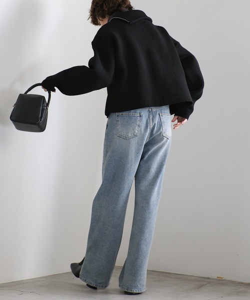 セール】アシメジップニットトップス（ニット/セーター