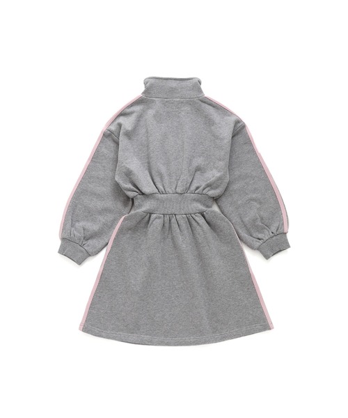 JENNI love（ジェニィラブ）の「【コットン100％】ダブルラインハーフZIPワンピ（ワンピース・キッズ・グレー/ブラック・130cm/140cm/150cm/160cm）」の11枚目の写真