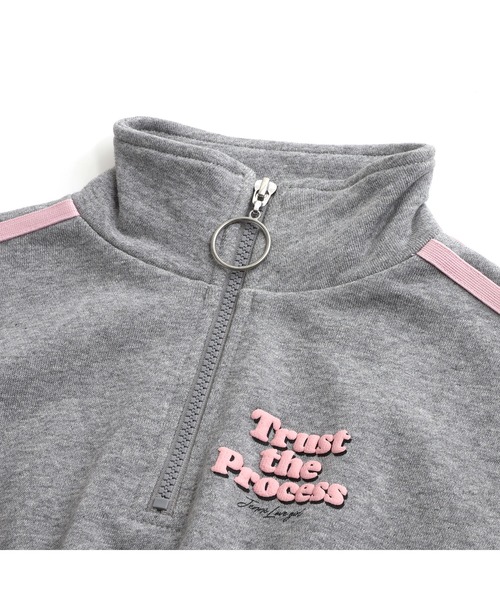 JENNI love（ジェニィラブ）の「【コットン100％】ダブルラインハーフZIPワンピ（ワンピース・キッズ・グレー/ブラック・130cm/140cm/150cm/160cm）」の14枚目の写真