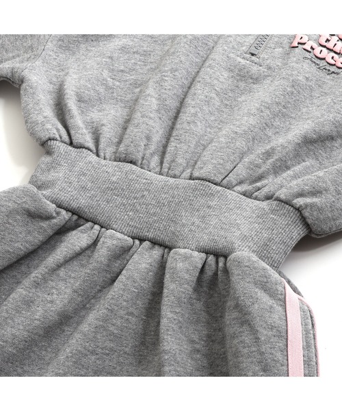 JENNI love（ジェニィラブ）の「【コットン100％】ダブルラインハーフZIPワンピ（ワンピース・キッズ・グレー/ブラック・130cm/140cm/150cm/160cm）」の16枚目の写真