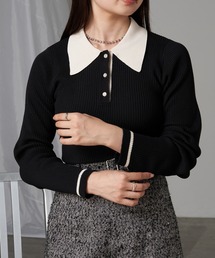 【5色展開】配色ポロパフニット