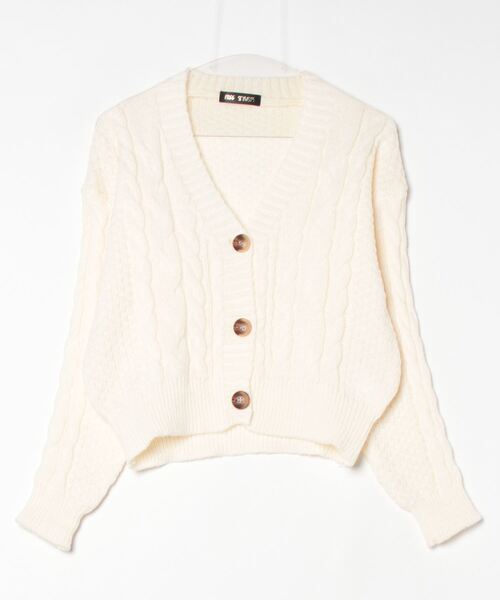 セール】短丈ケーブルニットカーディガン（カーディガン/ボレロ