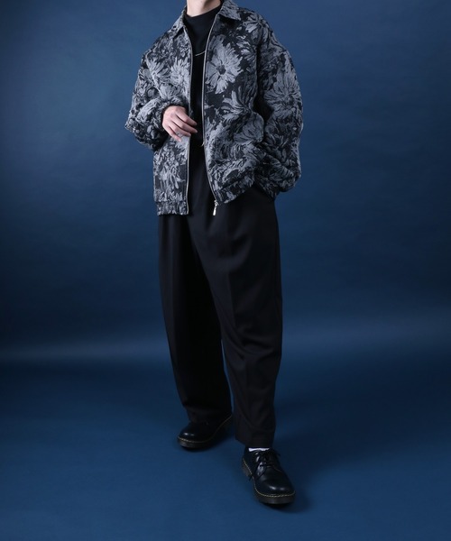 ANPAS（アンパス）の「Monotone Gobelin Weaving Flower Pattern Blouson/モノトーン ゴブラン織り フラワー 総柄 ブルゾン（ブルゾン・メンズ・グレー/ブラック・M/L）」の14枚目の写真