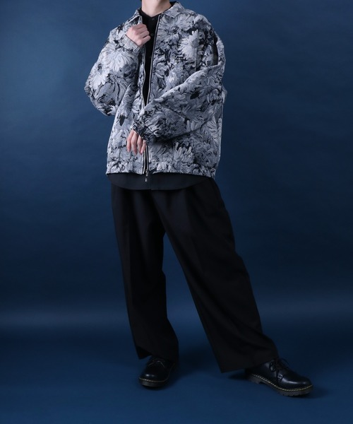 ANPAS（アンパス）の「Monotone Gobelin Weaving Flower Pattern Blouson/モノトーン ゴブラン織り フラワー 総柄 ブルゾン（ブルゾン・メンズ・グレー/ブラック・M/L）」の15枚目の写真