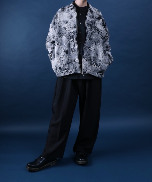 ANPAS（アンパス）の「Monotone Gobelin Weaving Flower Pattern Blouson/モノトーン ゴブラン織り フラワー 総柄 ブルゾン（ブルゾン・メンズ・グレー/ブラック・M/L）」の16枚目の写真