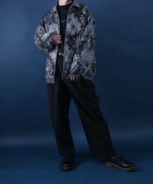 ANPAS（アンパス）の「Monotone Gobelin Weaving Flower Pattern Blouson/モノトーン ゴブラン織り フラワー 総柄 ブルゾン（ブルゾン・メンズ・グレー/ブラック・M/L）」の12枚目の写真