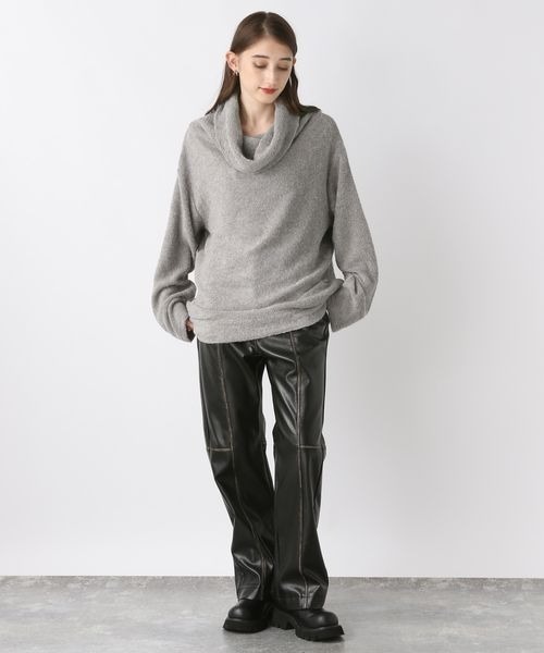 JEANASIS 2WAY ブークレオフショルプルオーバー グレー JEANASIS（ジーナシス）の「2WAYブークレオフショルプルオーバー