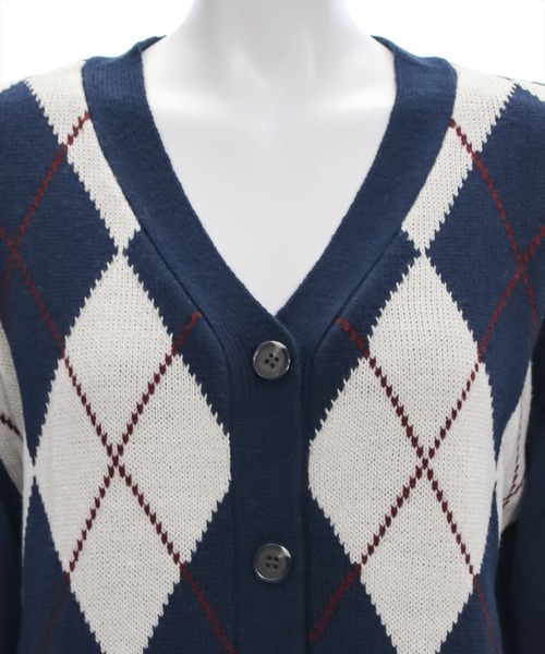 clear（クリア）の「アーガイル柄カーディガン [大人 カジュアル 着回し力抜群]≪再入荷≫（カーディガン/ボレロ・レディース・アイボリー/ネイビー/ベージュ・F）」の13枚目の写真