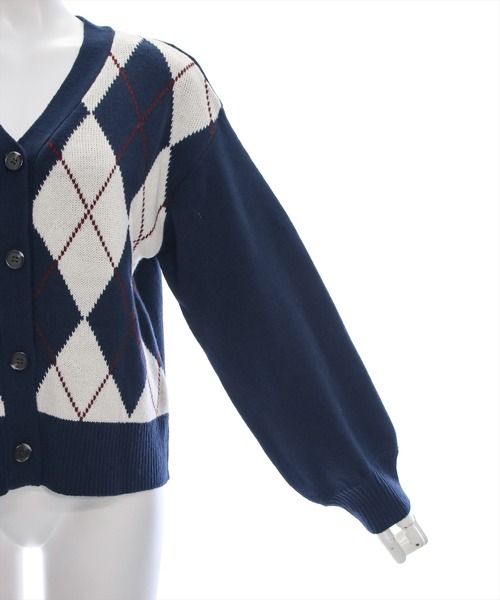 clear（クリア）の「アーガイル柄カーディガン [大人 カジュアル 着回し力抜群]≪再入荷≫（カーディガン/ボレロ・レディース・アイボリー/ネイビー/ベージュ・F）」の14枚目の写真