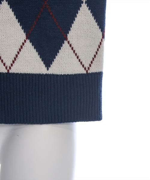 clear（クリア）の「アーガイル柄カーディガン [大人 カジュアル 着回し力抜群]≪再入荷≫（カーディガン/ボレロ・レディース・アイボリー/ネイビー/ベージュ・F）」の15枚目の写真