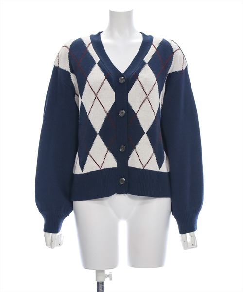 clear（クリア）の「アーガイル柄カーディガン [大人 カジュアル 着回し力抜群]≪再入荷≫（カーディガン/ボレロ・レディース・アイボリー/ネイビー/ベージュ・F）」の16枚目の写真