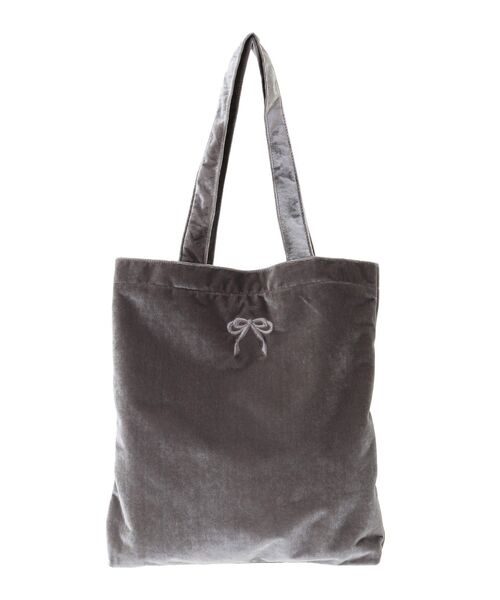 earth music&ecology（アースミュージックアンドエコロジー）の「ベロアトートバッグ（トートバッグ・レディース・グレー/ピンク/アイボリー・FREE）」の13枚目の写真