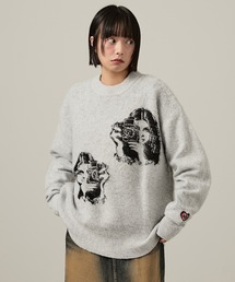 【Snap club】モヘアライクグラフィックニット