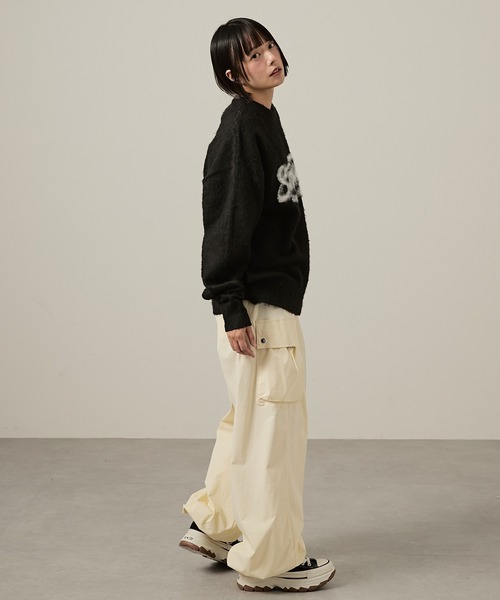 Snap club(スナップクラブ)の「【Snap club】モヘアライクグラフィックニット(ニット/セーター・レディース・グレー系1/ブラック/アッシュグレー/グレー系/パープル系/ライトブルー・M/L)」の8枚目の写真