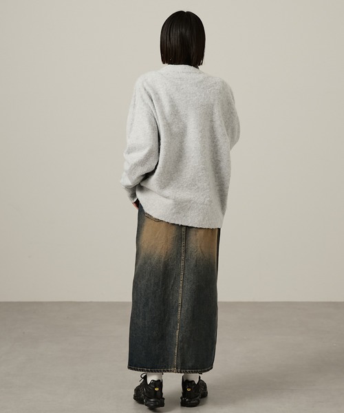 Snap club(スナップクラブ)の「【Snap club】モヘアライクグラフィックニット(ニット/セーター・レディース・グレー系1/ブラック/アッシュグレー/グレー系/パープル系/ライトブルー・M/L)」の17枚目の写真