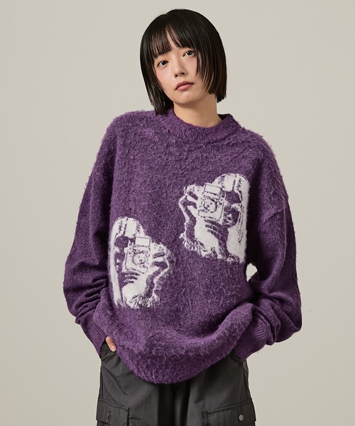 Snap club】モヘアライクグラフィックニット（ニット/セーター）｜Snap