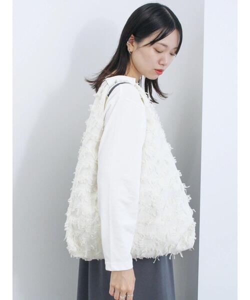 Samansa Mos2 blue（サマンサモスモスブルー）の「ふくれジャカードトートバッグ（ハンドバッグ・レディース・オフホワイト/ブラック・F）」の6枚目の写真