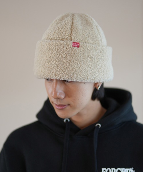 Manhattan Portage(マンハッタンポーテージ)の「Manhattan Portage/マンハッタンポーテージ ビーニー BOA WATCH CAP MP301(ニットキャップ/ビーニー・メンズ・ブラック/ベージュ・FREE)」の4枚目の写真