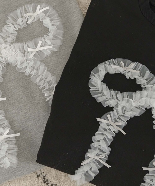 Ambre Neige(アンブルネージュ)の「チュールリボンスウェット/WEB/EC限定商品(スウェット・レディース・グレー/ブラック・FREE)」の16枚目の写真