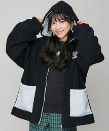 ボア×タフタリバーシブルブルゾン