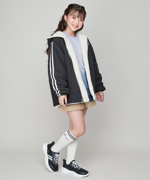 SISTER JENNI(SISTER JENNI)の「ボア×タフタリバーシブルブルゾン(ブルゾン・キッズ・ブラック/アイボリー・160cm/150cm/130cm/140cm)」の7枚目の写真