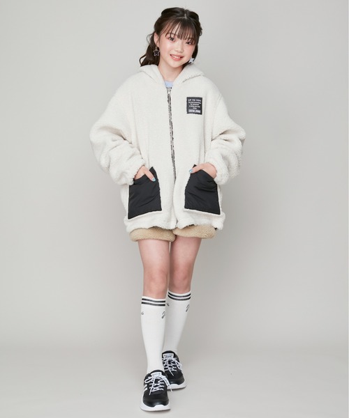 SISTER JENNI(SISTER JENNI)の「ボア×タフタリバーシブルブルゾン(ブルゾン・キッズ・ブラック/アイボリー・160cm/150cm/130cm/140cm)」の11枚目の写真