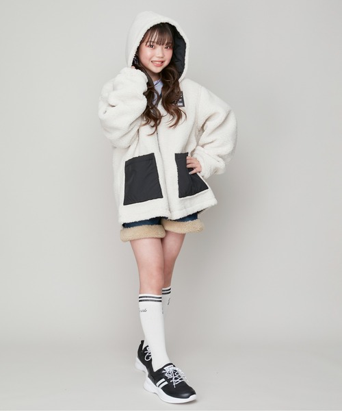 SISTER JENNI(SISTER JENNI)の「ボア×タフタリバーシブルブルゾン(ブルゾン・キッズ・ブラック/アイボリー・160cm/150cm/130cm/140cm)」の13枚目の写真