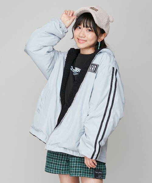 SISTER JENNI(SISTER JENNI)の「ボア×タフタリバーシブルブルゾン(ブルゾン・キッズ・ブラック/アイボリー・160cm/150cm/130cm/140cm)」の4枚目の写真