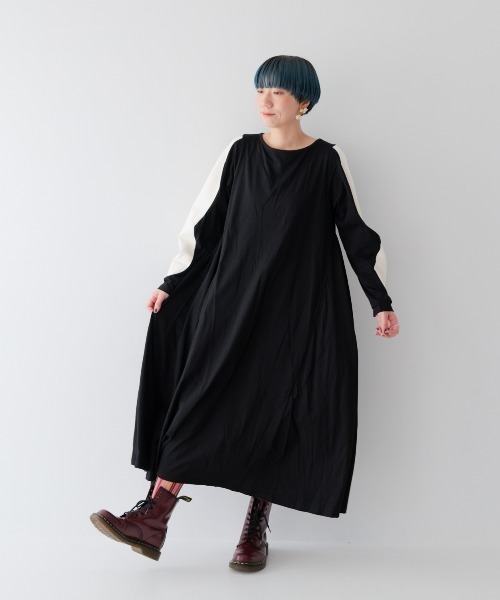 【セール】うねうねスリーブワンピース(ワンピース)|unica(ユニカ) 【セール】うねうねスリーブワンピース(ワンピース)|unica(ユニカ)